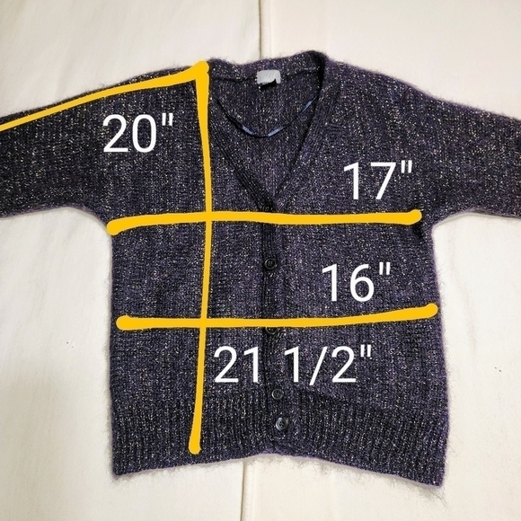 H&M Metallic Cropped Cardigan Navy Gold Medium - Picture 11 of 11